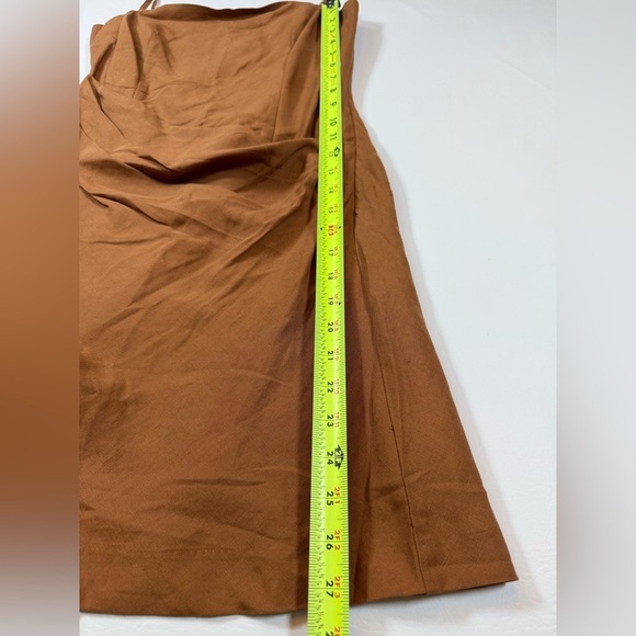 NWOT Astr the Label Isadora Pleated linen brown Minidress size women medium (P) - Picture 11 of 16